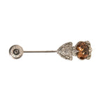 Dolce & Gabbana Silver 925 Sterling Silver Crystals Pin Collar Brooch