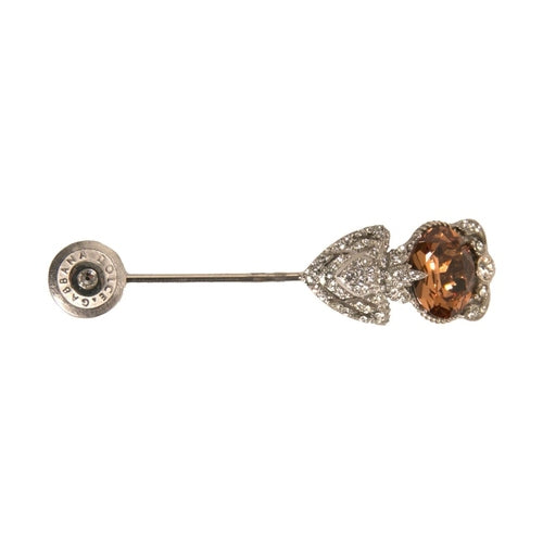 Dolce & Gabbana Silver 925 Sterling Silver Crystals Pin Collar Brooch