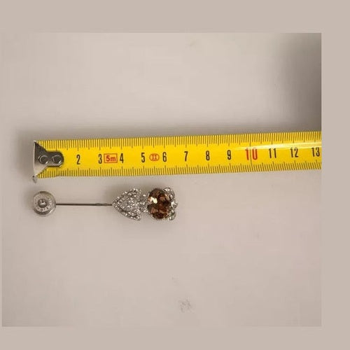 Dolce & Gabbana Silver 925 Sterling Silver Crystals Pin Collar Brooch