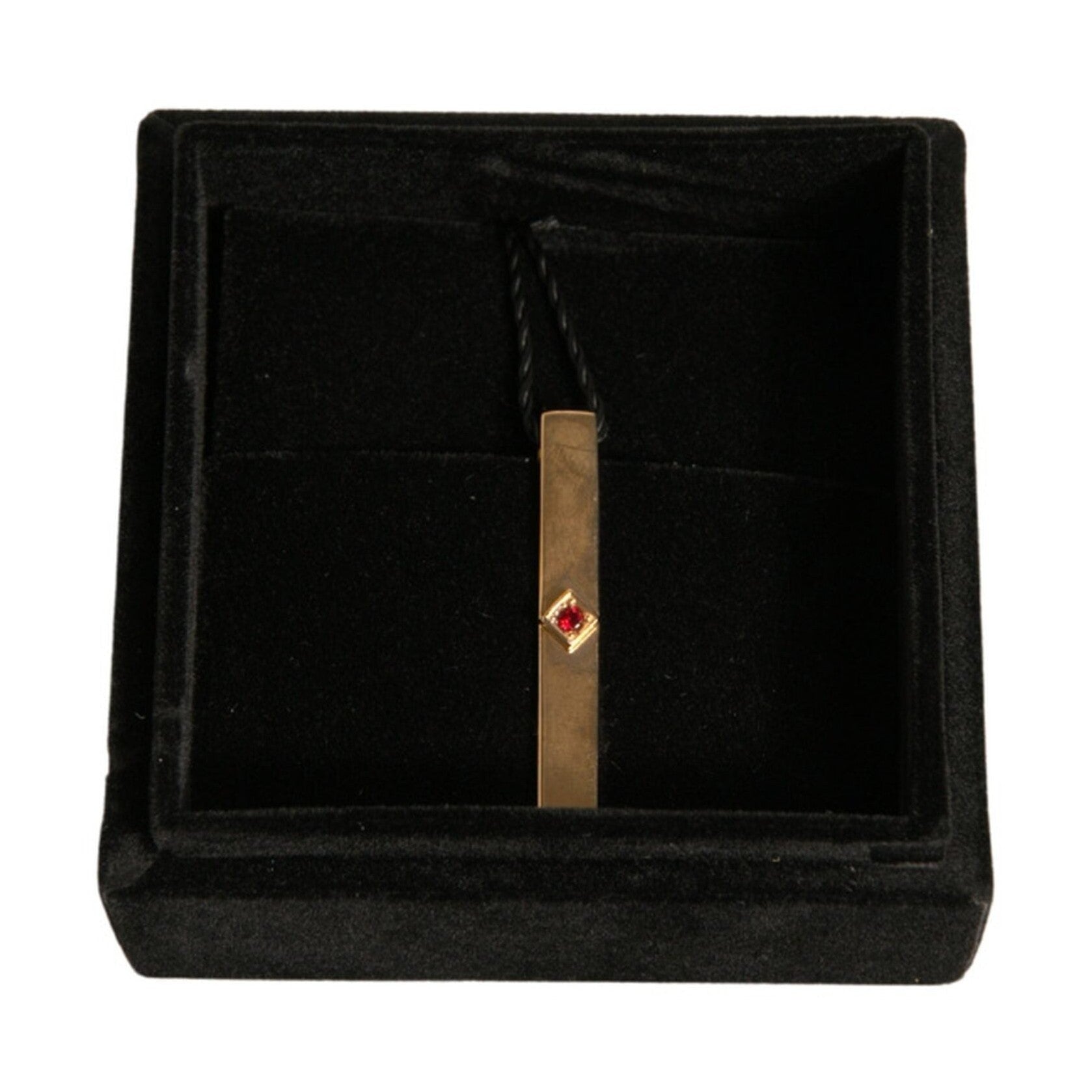 Dolce & Gabbana Gold Tone Brass Crystal Branded Tie Clip Bar