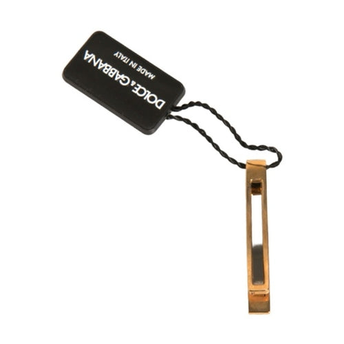 Dolce & Gabbana Gold Tone Brass Crystal Branded Tie Clip Bar
