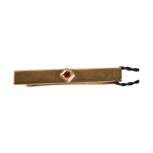 Dolce & Gabbana Gold Tone Brass Crystal Branded Tie Clip Bar