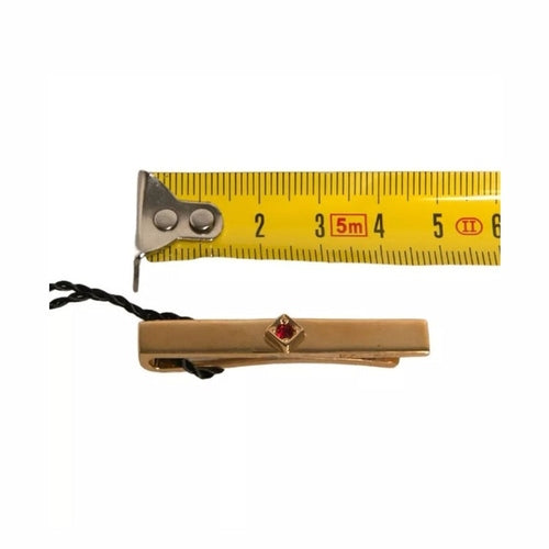 Dolce & Gabbana Gold Tone Brass Crystal Branded Tie Clip Bar