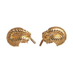Dolce & Gabbana Gold 925 Sterling Silver Crystal Leaf Cufflink