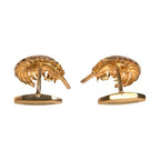 Dolce & Gabbana Gold 925 Sterling Silver Crystal Leaf Cufflink