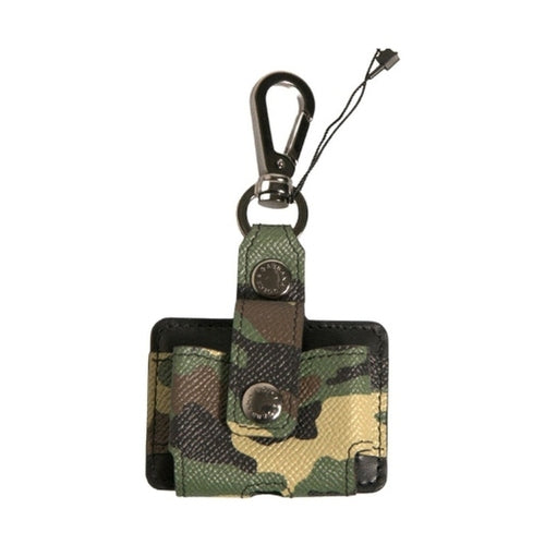 Dolce & Gabbana Multicolor Camouflage Leather Metal Airpods Case