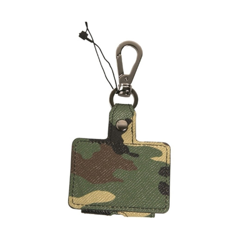 Dolce & Gabbana Multicolor Camouflage Leather Metal Airpods Case