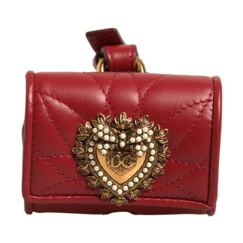 Dolce & Gabbana Black Leather Devotion Heart Strap Airpod Case