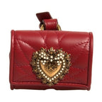 Dolce & Gabbana Black Leather Devotion Heart Strap Airpod Case