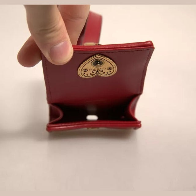 Dolce & Gabbana Black Leather Devotion Heart Strap Airpod Case