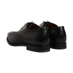 Dolce & Gabbana Black Leather Derby Wingtip Lace Up Formal Dress Shoes