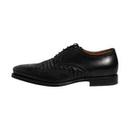 Dolce & Gabbana Black Leather Derby Wingtip Lace Up Formal Dress Shoes