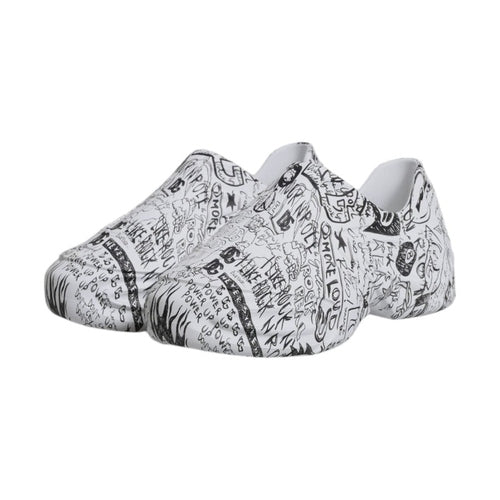 Dolce & Gabbana White Black Graffiti Daymaster Sneakers Shoes