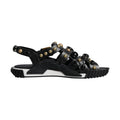 Black Leather Studded Slides Sandals Shoes