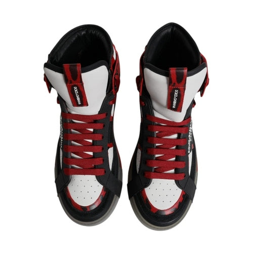 Dolce & Gabbana Multicolor Leather High Top Sneakers Shoes