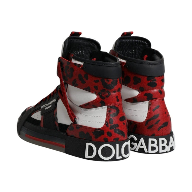 Dolce & Gabbana Multicolor Leather High Top Sneakers Shoes