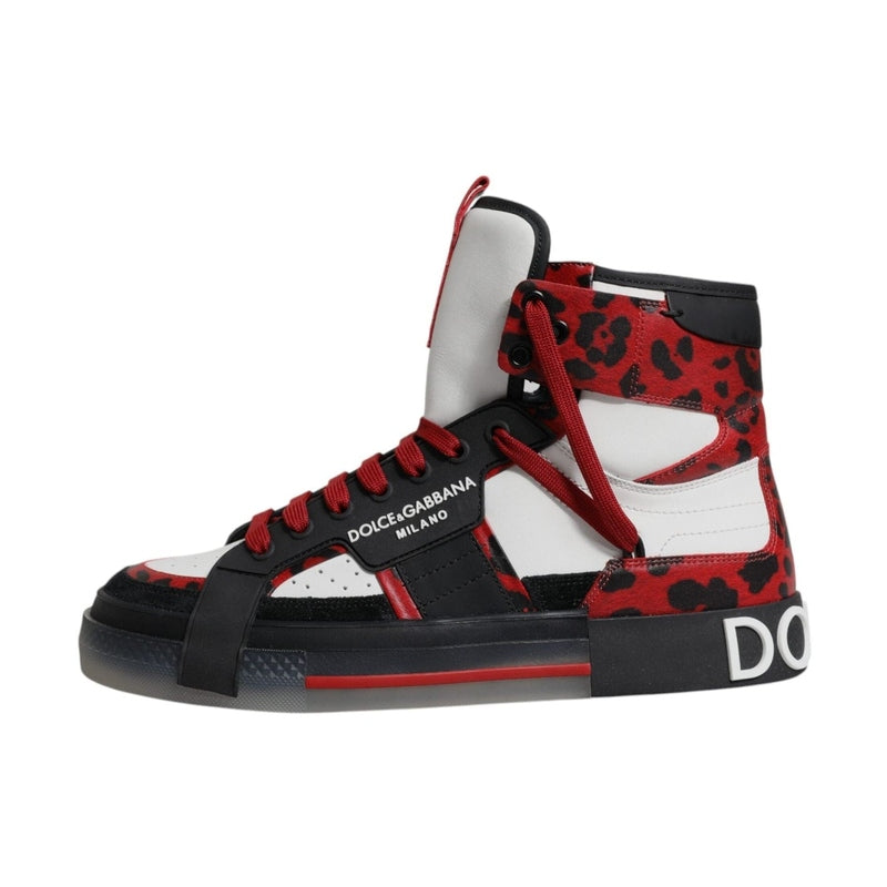 Dolce & Gabbana Multicolor Leather High Top Sneakers Shoes