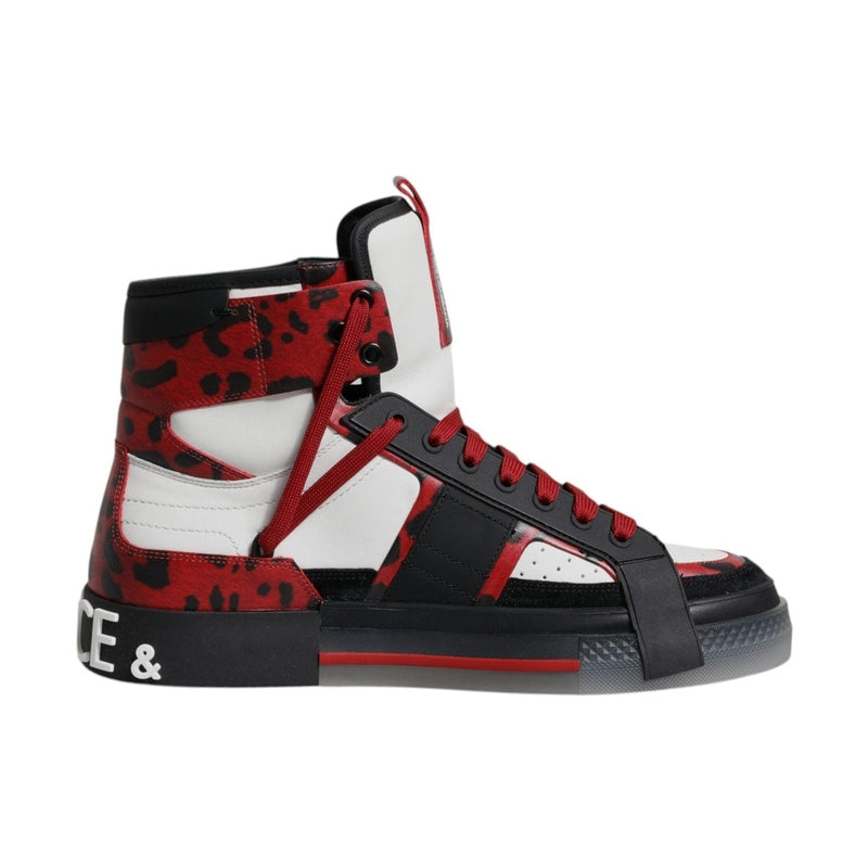 Dolce & Gabbana Multicolor Leather High Top Sneakers Shoes