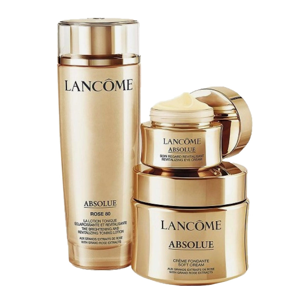 Lancã´Me Absolue Power Trio Gift Set 150Ml Rose Toning Lotion + 60Ml Soft Cream + 20Ml Eye Cream – beauty &amp; skincare