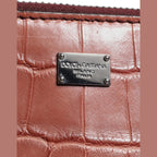 Dolce & Gabbana Bordeaux Croc Leather Logo Plaque Men Briefcase Bag