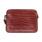Dolce & Gabbana Bordeaux Croc Leather Logo Plaque Men Briefcase Bag