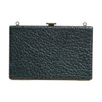 Dolce & Gabbana Black Leather Clutch Evening Crossbody Bag