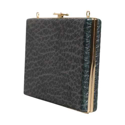 Black Leather Clutch Evening Crossbody Bag