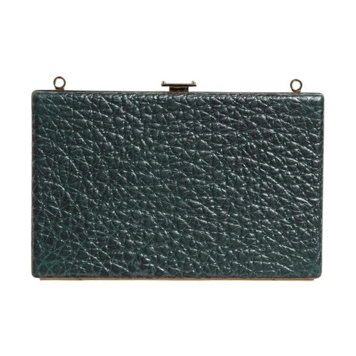Dolce & Gabbana Black Leather Clutch Evening Crossbody Bag