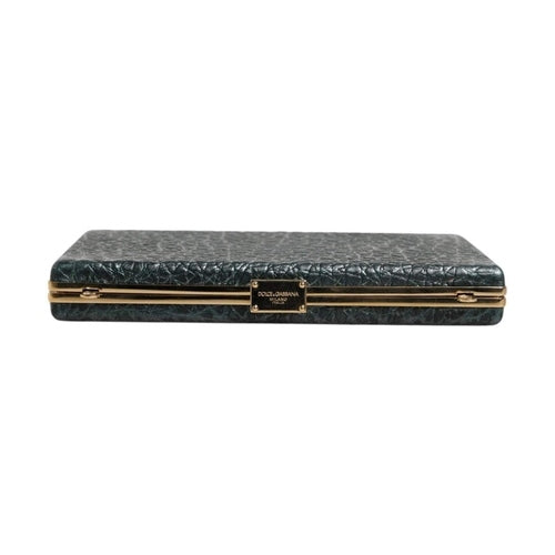 Dolce & Gabbana Black Leather Clutch Evening Crossbody Bag