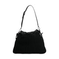 Dolce & Gabbana Black Cashmere Knitted Leather Shoulder Bag