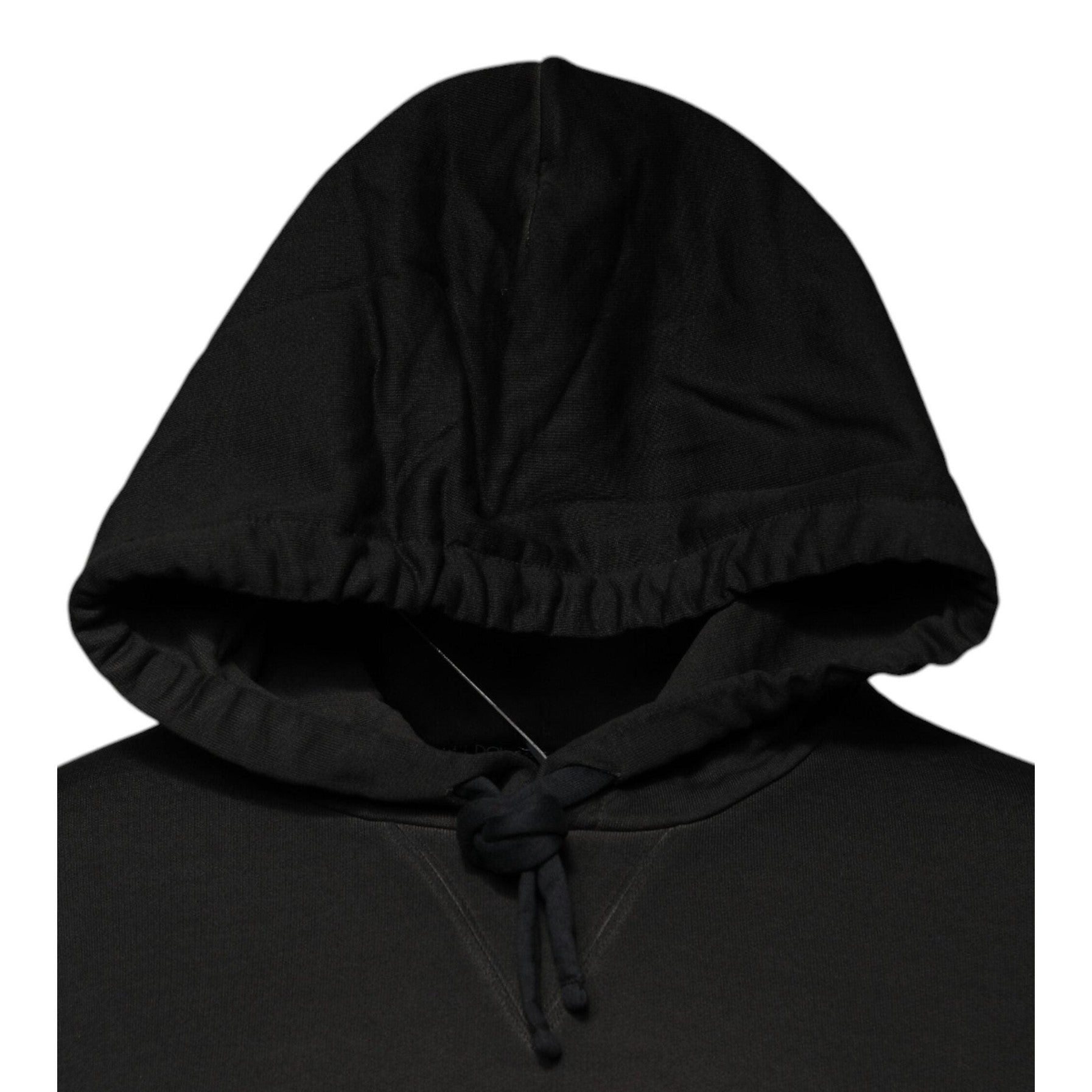 Dolce & Gabbana Black Cotton Hooded DG Shield Pullover Sweater
