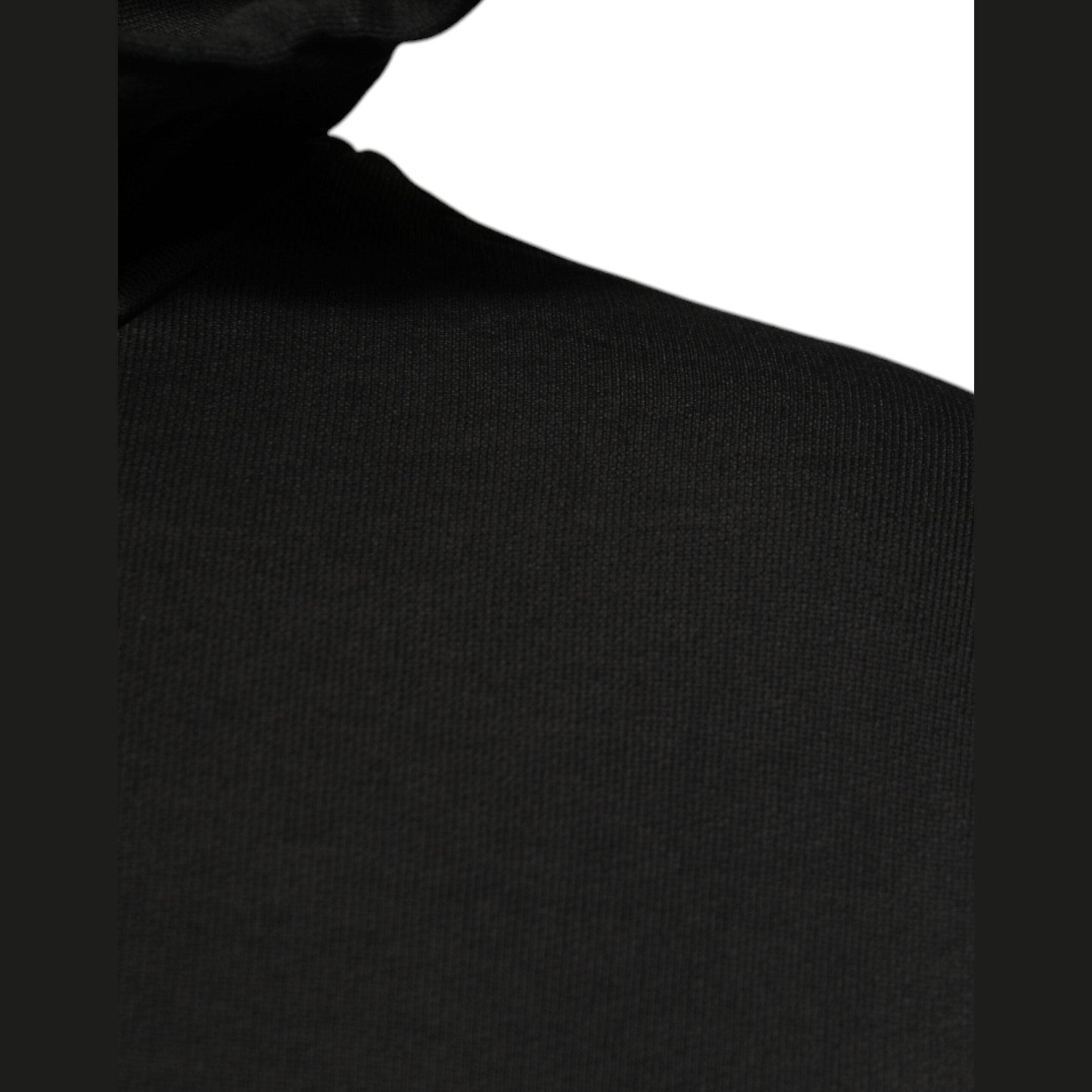 Dolce & Gabbana Black Cotton Hooded DG Shield Pullover Sweater
