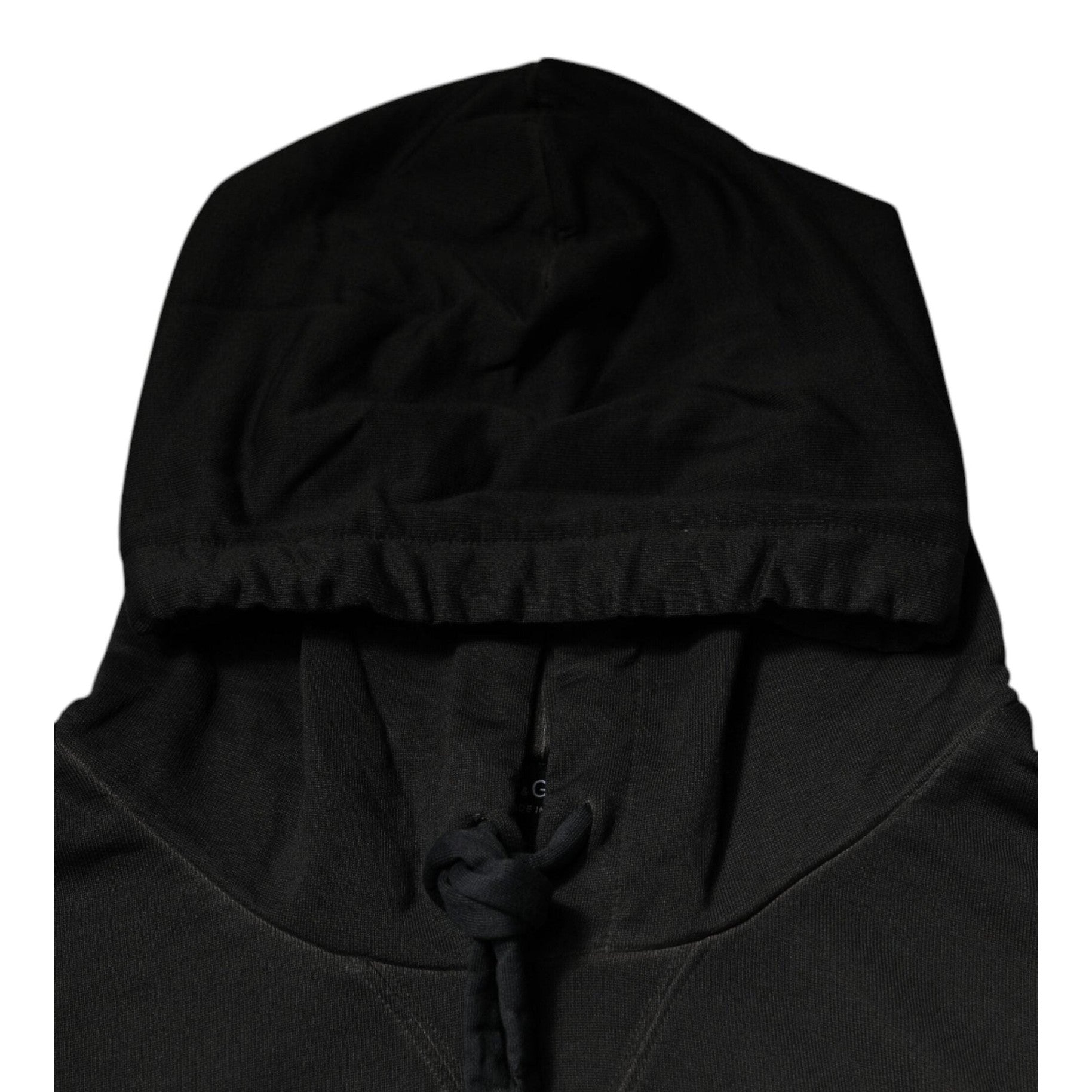 Dolce & Gabbana Black Cotton Hooded DG Shield Pullover Sweater
