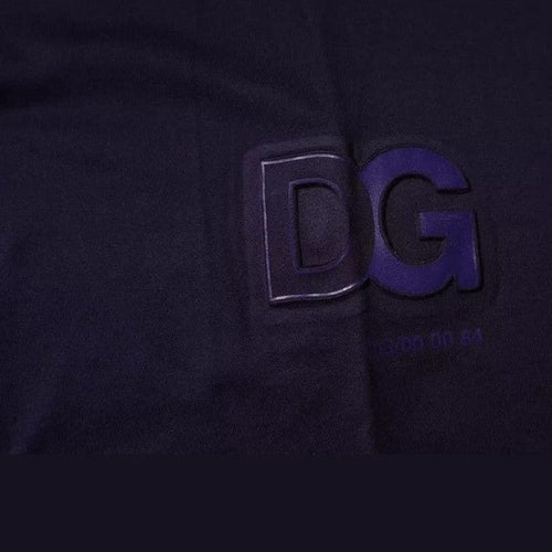 Dolce & Gabbana Navy Blue DG Logo Cotton Crew Neck T-shirt