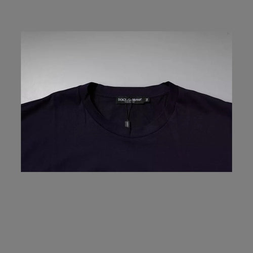 Dolce & Gabbana Navy Blue DG Logo Cotton Crew Neck T-shirt