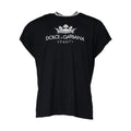 Dolce & Gabbana Dark Blue Logo Crown Cotton Crew Neck T-shirt