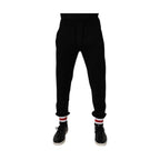 Dolce & Gabbana Black Wool Mid Waist Jogger Sweatpants Pants