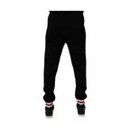 Dolce & Gabbana Black Wool Mid Waist Jogger Sweatpants Pants