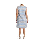 Dolce & Gabbana Light Blue Silver Shift Gown Dress