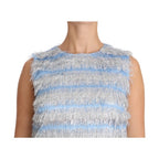 Dolce & Gabbana Light Blue Silver Shift Gown Dress