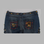 Dolce & Gabbana Crystal Roses Heart Embellished Jeans
