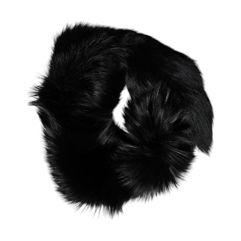 Dolce & Gabbana Black Fox Fur Neck Wrap Warmer Winter Scarf