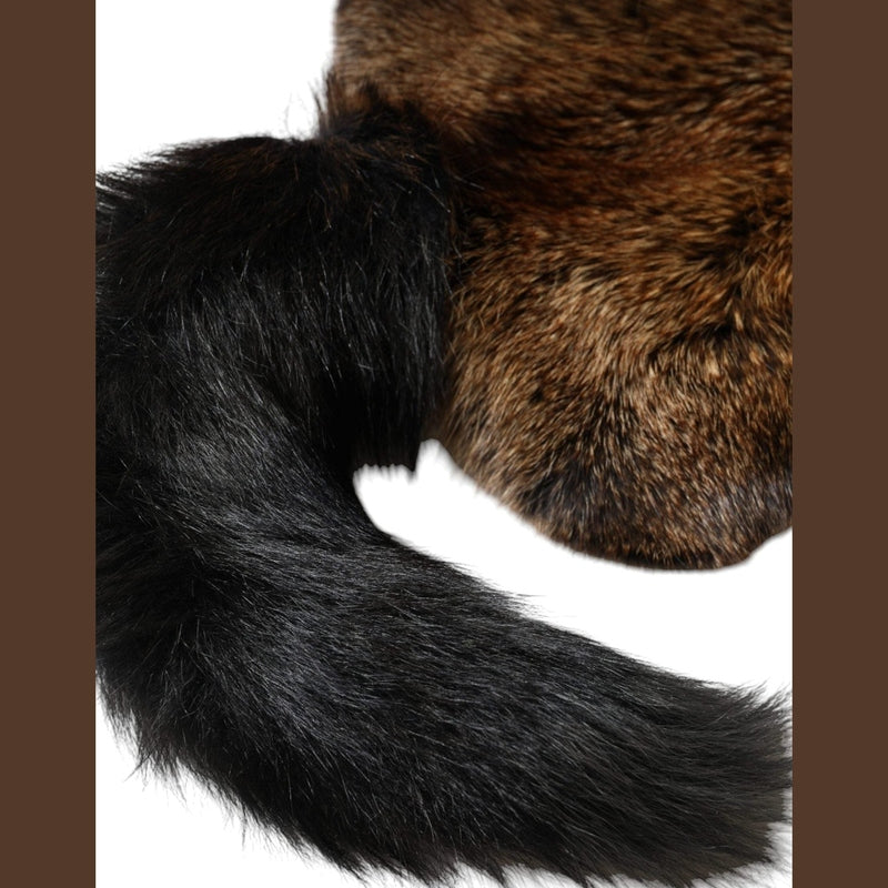 Dolce & Gabbana Brown Red Fox Fur Neck Warmer Winter Scarf