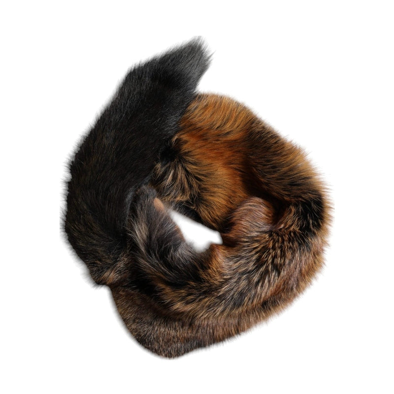 Dolce & Gabbana Brown Red Fox Fur Neck Warmer Winter Scarf