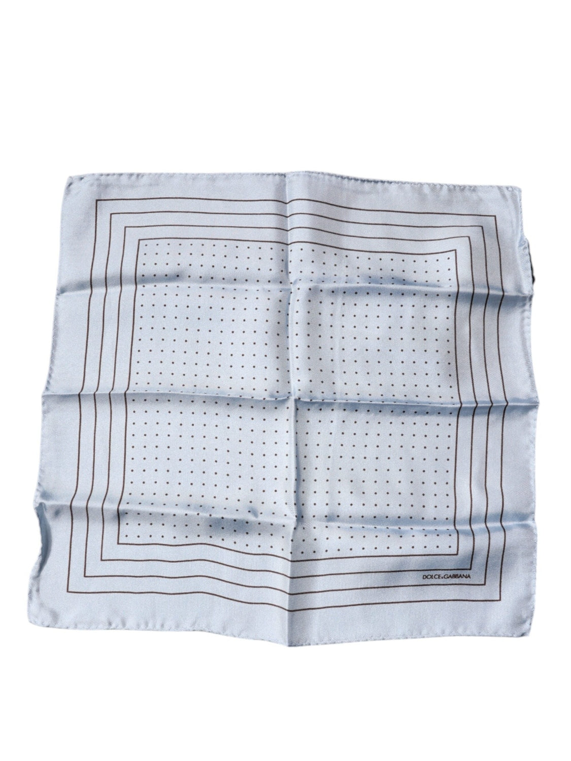 Dolce & Gabbana Sky Blue Polka Dots Square Handkerchief Scarf