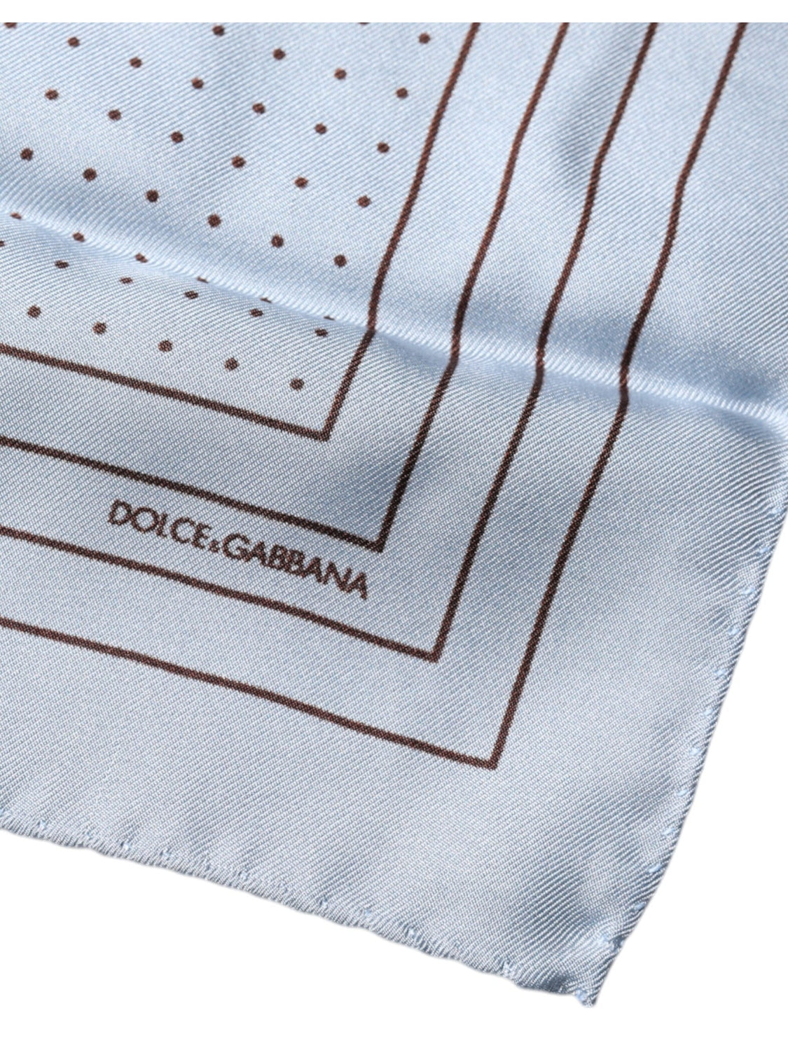 Dolce & Gabbana Sky Blue Polka Dots Square Handkerchief Scarf