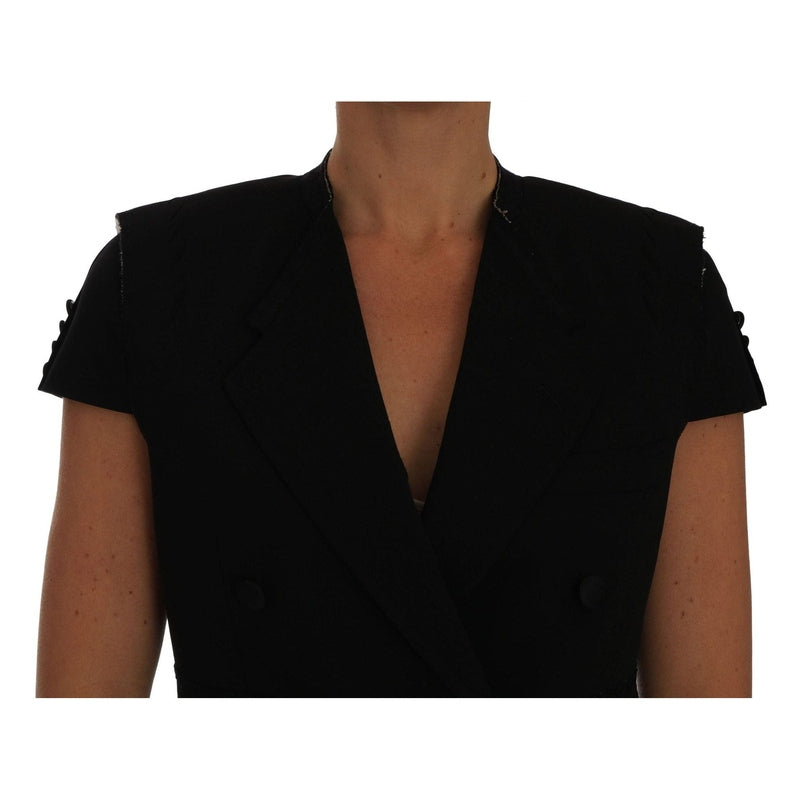Dolce & Gabbana Black Short Croped Blazer Jacket