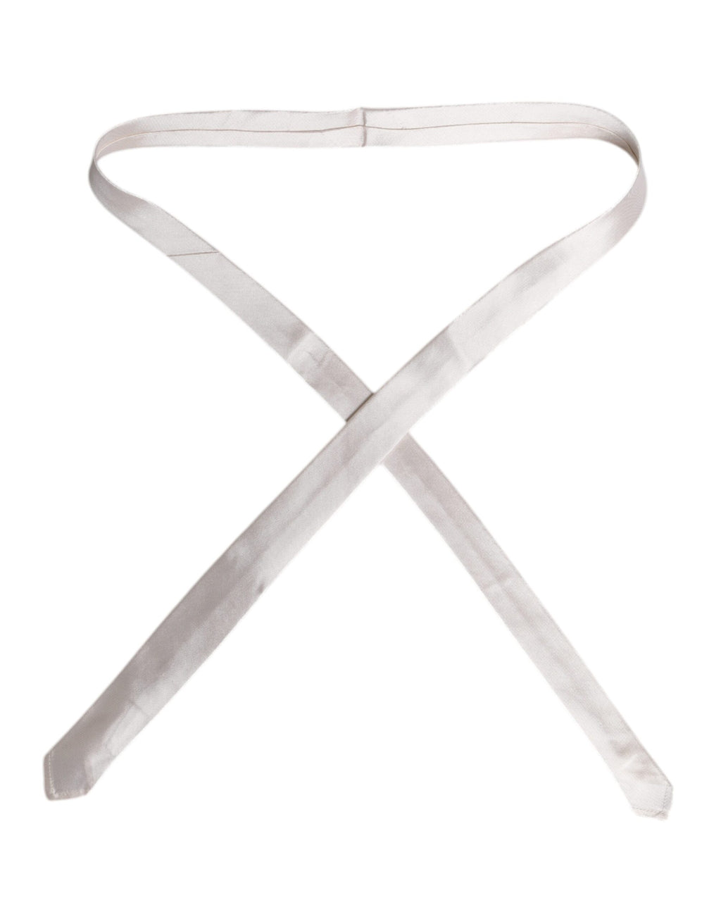 Dolce & Gabbana White Solid Silk Adjustable Necktie Tie