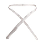 Dolce & Gabbana White Solid Silk Adjustable Necktie Tie