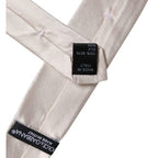 Dolce & Gabbana White Solid Silk Adjustable Necktie Tie